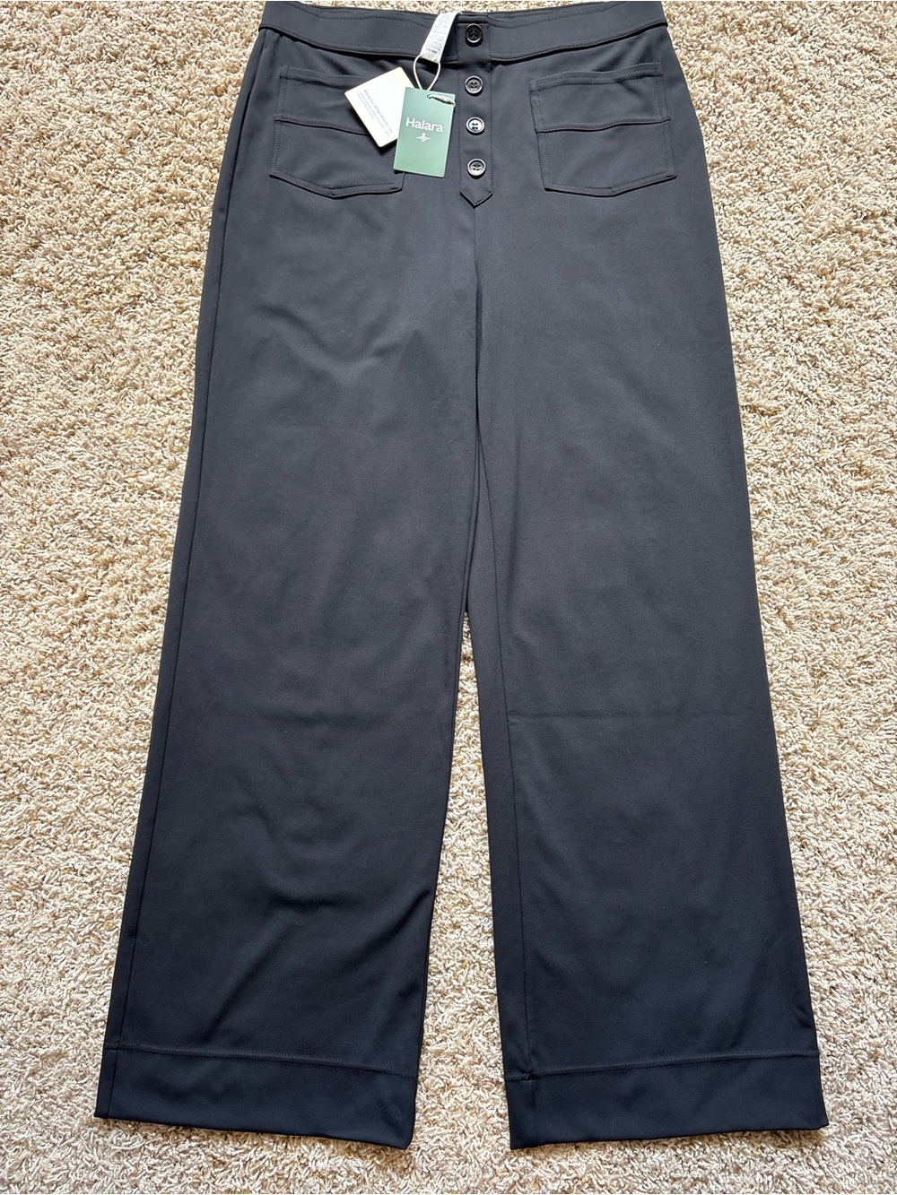 NWT Halara Flex™ DayStretch High Waisted Pocket Work Trouser Wide Leg Size L Reg
